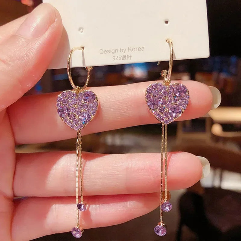 Long Flower Pearl Earrings with Rhinestones – Elegant Jewelry, with a celestial style