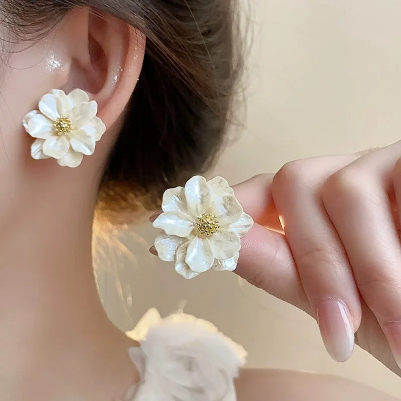 White Flower  Earrings – Perfect Gift for Women & Girls