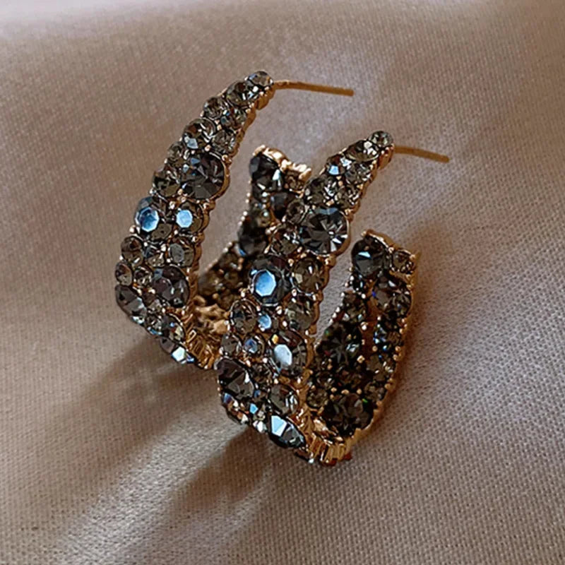 Long Flower Pearl Earrings with Rhinestones – Elegant Jewelry, with a celestial style