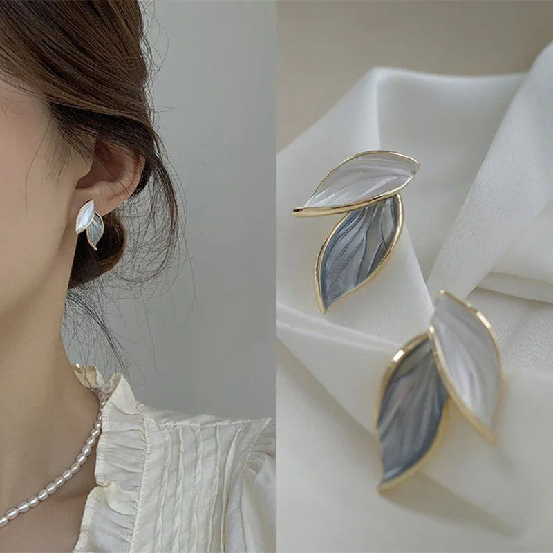Silver Earrings LATS with Leaves - Perfect Gift for Women and Girls