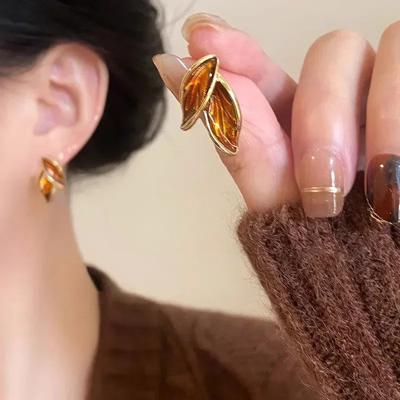 Silver Earrings LATS with Leaves - Perfect Gift for Women and Girls
