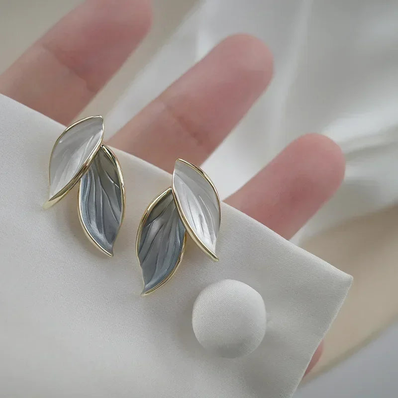 Silver Earrings LATS with Leaves - Perfect Gift for Women and Girls