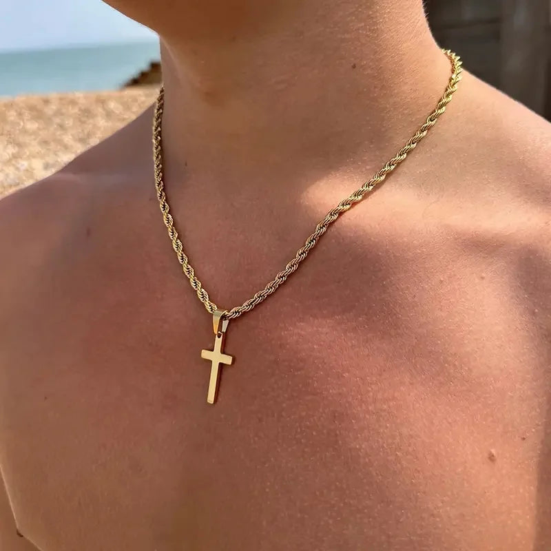 Gold Cross Necklace – Stylish Unisex Jewelry Gift