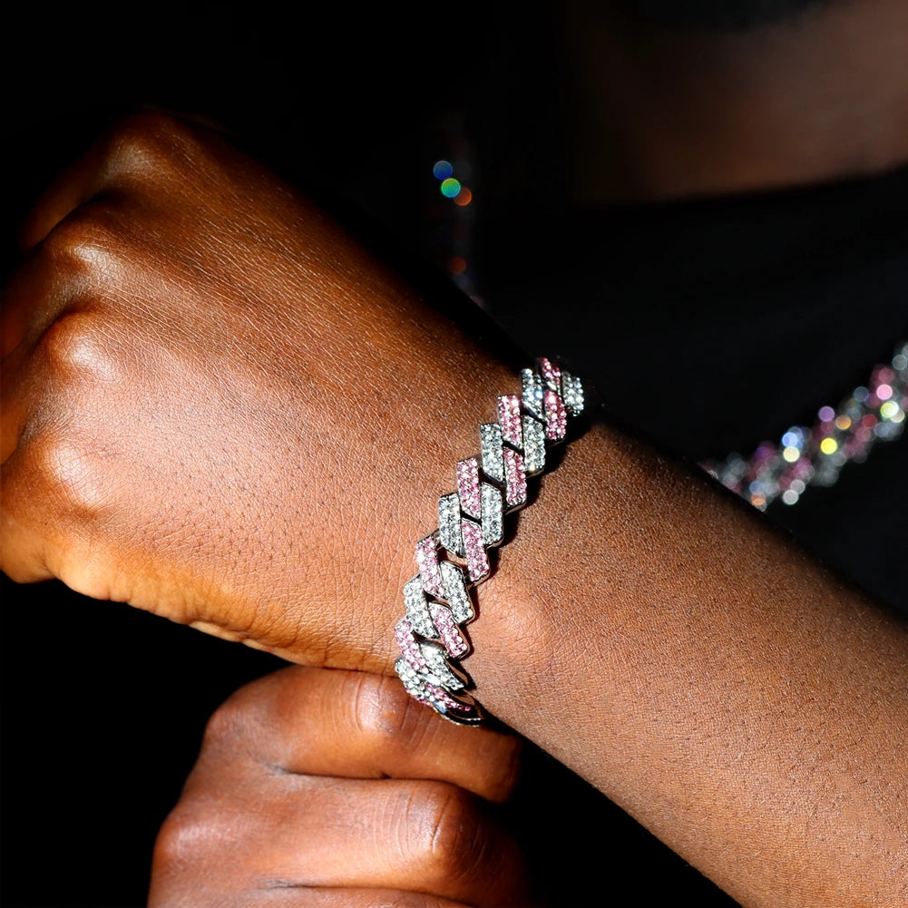 Miami Cuban Rhinestone Bracelet – Bold 14MM Jewelry