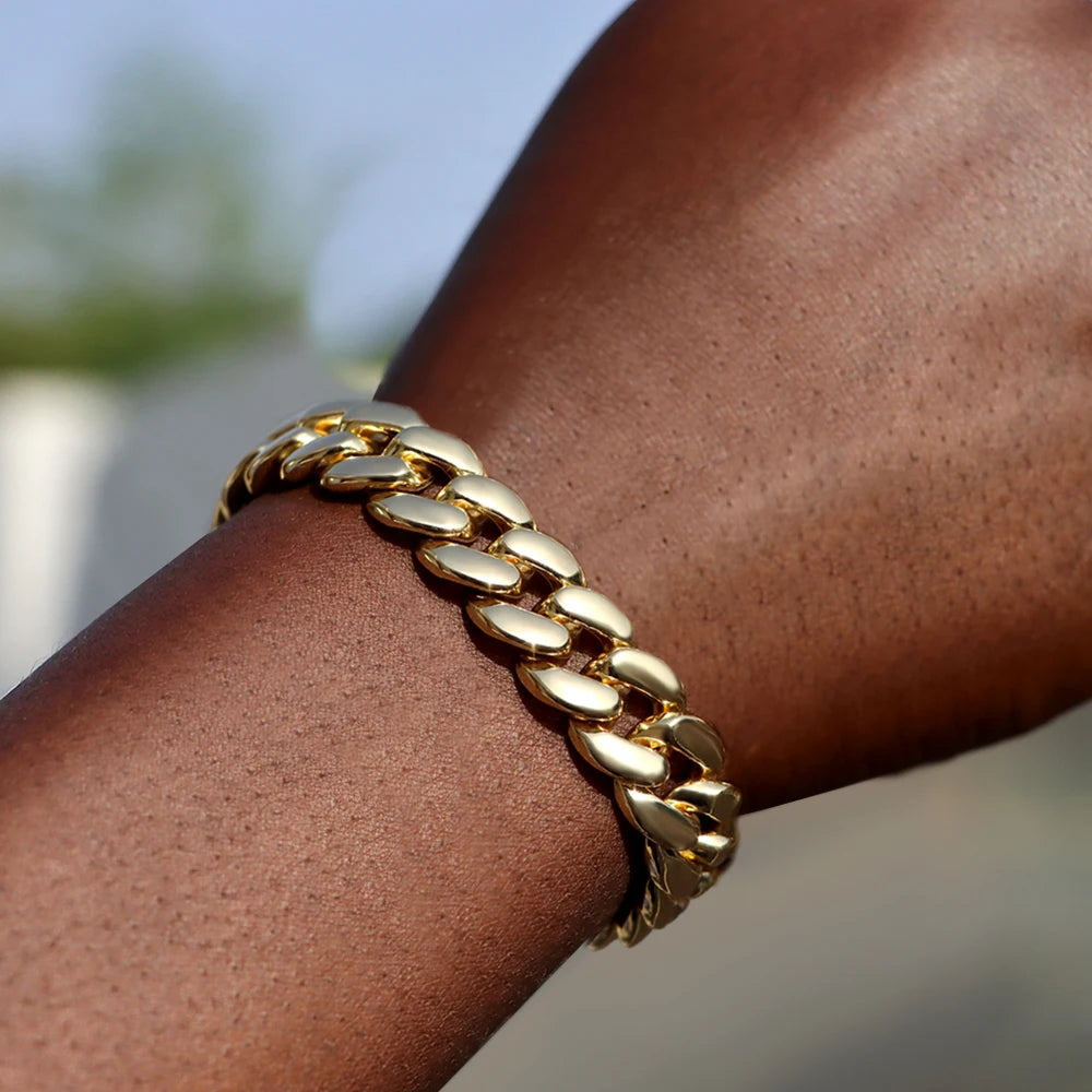 Miami Cuban Rhinestone Bracelet – Bold 14MM Jewelry