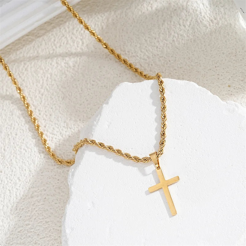 Gold Cross Necklace – Stylish Unisex Jewelry Gift