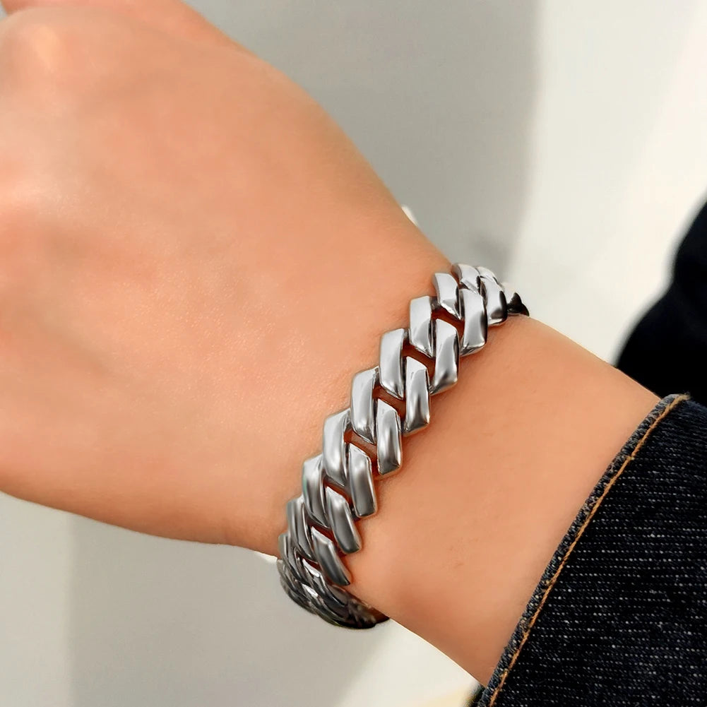 Miami Cuban Rhinestone Bracelet – Bold 14MM Jewelry