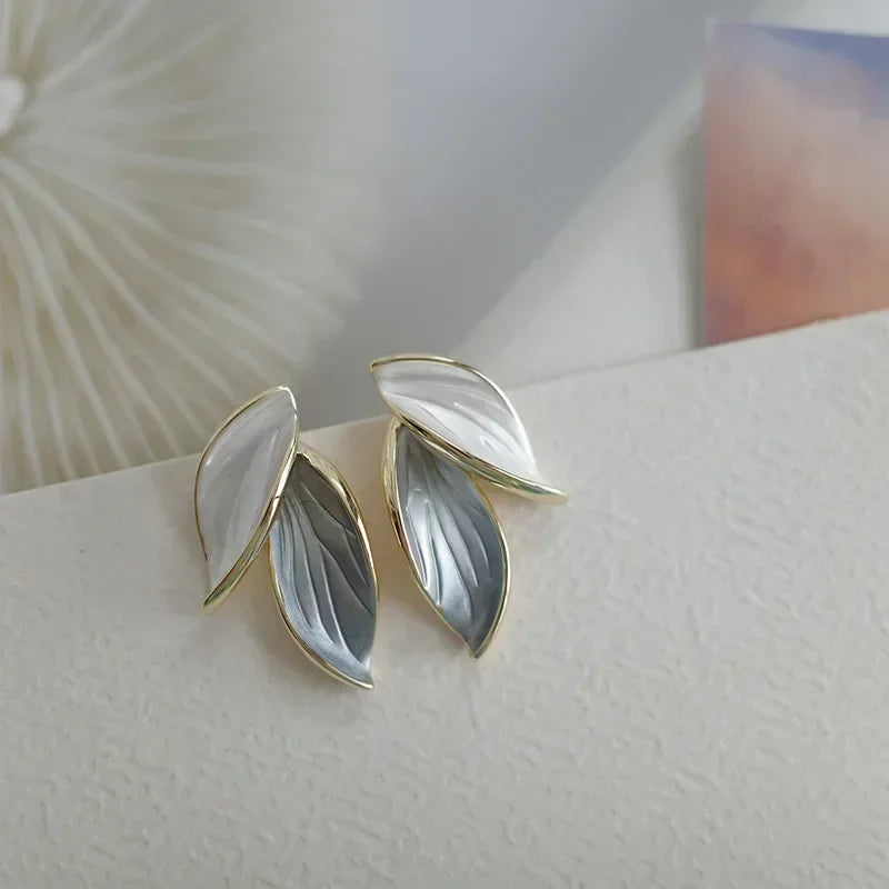 Silver Earrings LATS with Leaves - Perfect Gift for Women and Girls