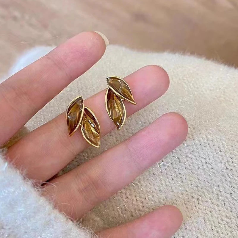 Silver Earrings LATS with Leaves - Perfect Gift for Women and Girls