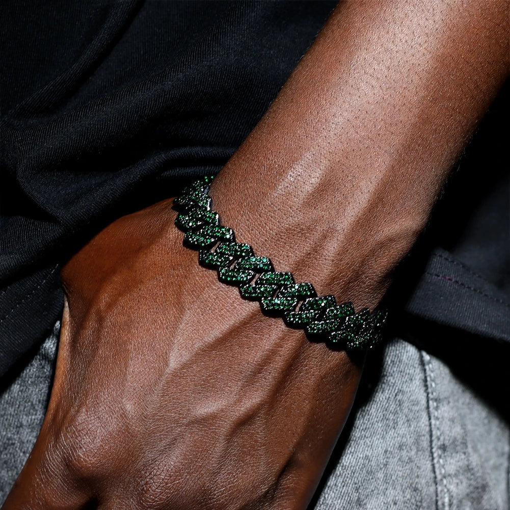 Miami Cuban Rhinestone Bracelet – Bold 14MM Jewelry