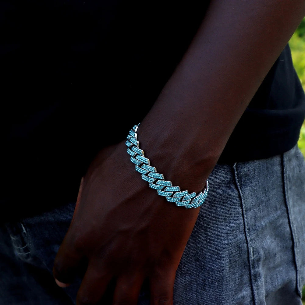Miami Cuban Rhinestone Bracelet – Bold 14MM Jewelry