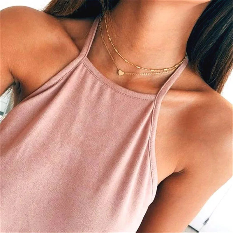 Simple pearl necklace with double layer and pendant - High quality and luxury