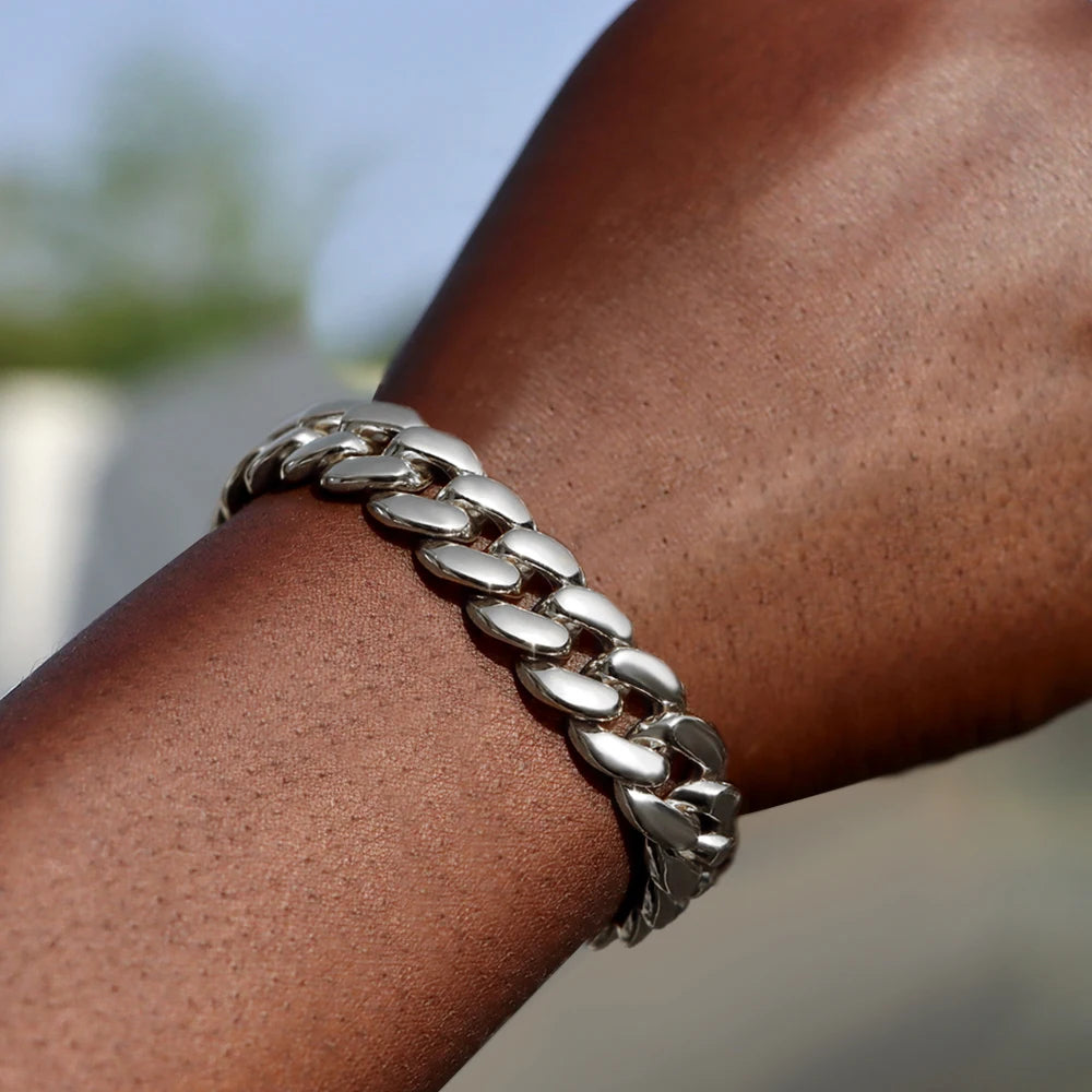 Miami Cuban Rhinestone Bracelet – Bold 14MM Jewelry