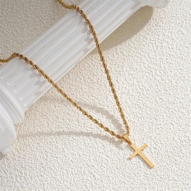 Gold Cross Necklace – Stylish Unisex Jewelry Gift