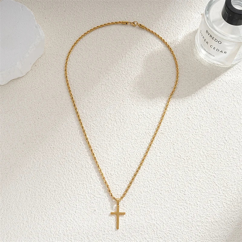 Gold Cross Necklace – Stylish Unisex Jewelry Gift