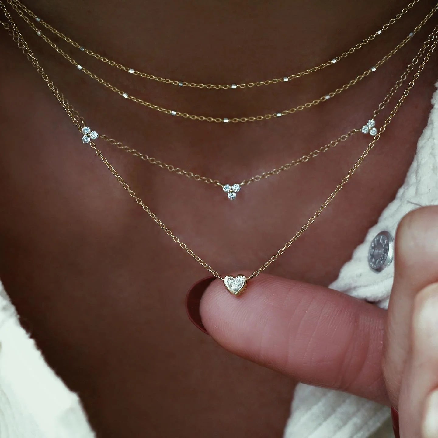 Gold Layered Crystal Necklace - high quality