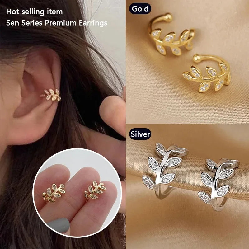 Metal Leaf Ear Cuff – Stylish Non-Pierced Earrings