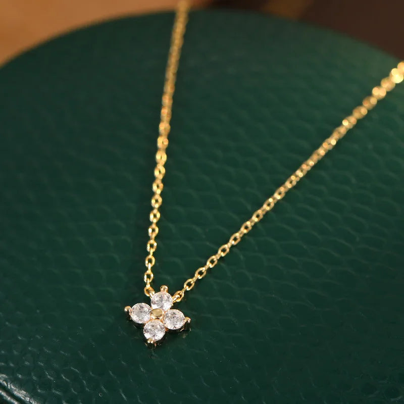 Crystal Flower Stainless Steel Bracelet and Necklace – Elegant Women’s Jewelry Gif