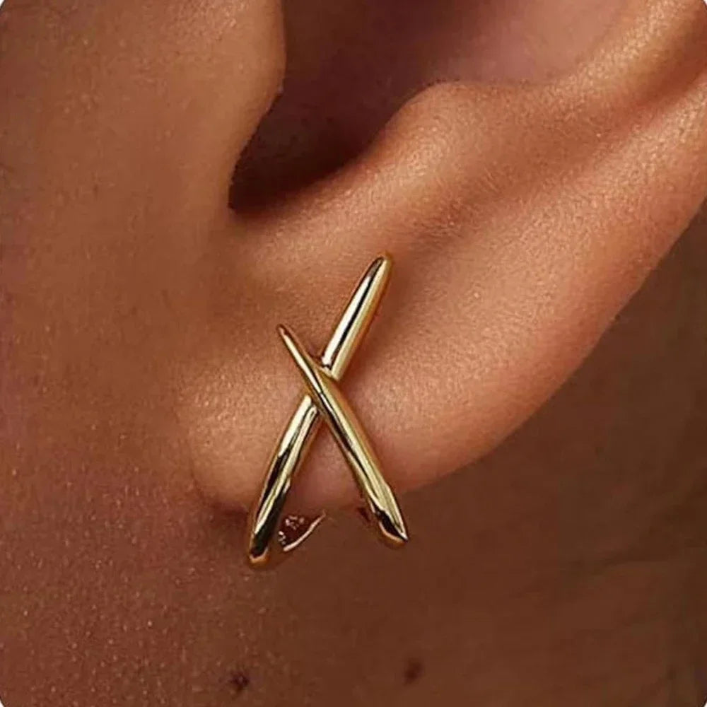 LATS Dainty Gold Cross Earrings – Simple & Stylish Jewelry for Women