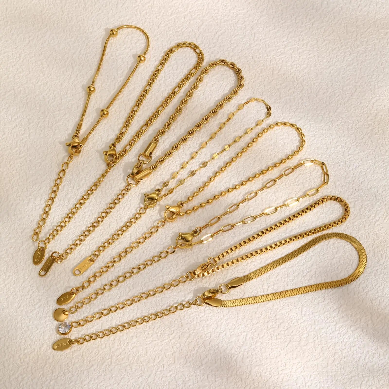 Luxury Gold Plated Herringbone Bracelet – Elegant Stackable Jewelry for Women