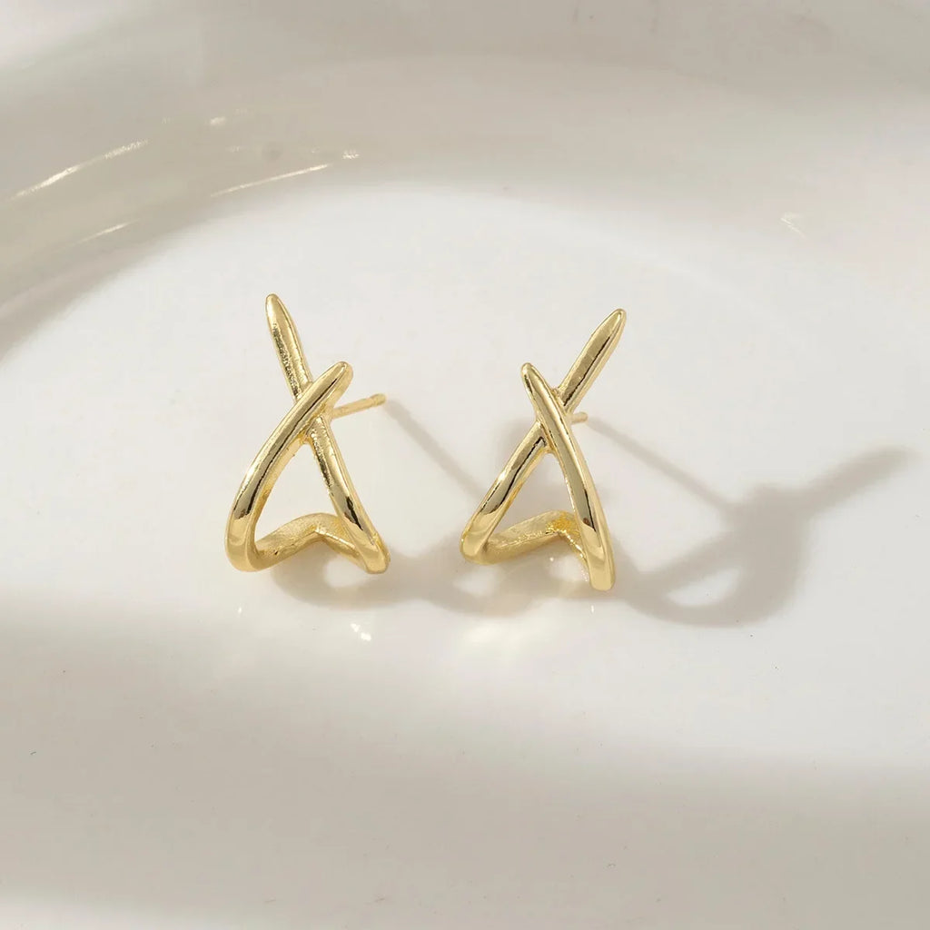 LATS Dainty Gold Cross Earrings – Simple & Stylish Jewelry for Women