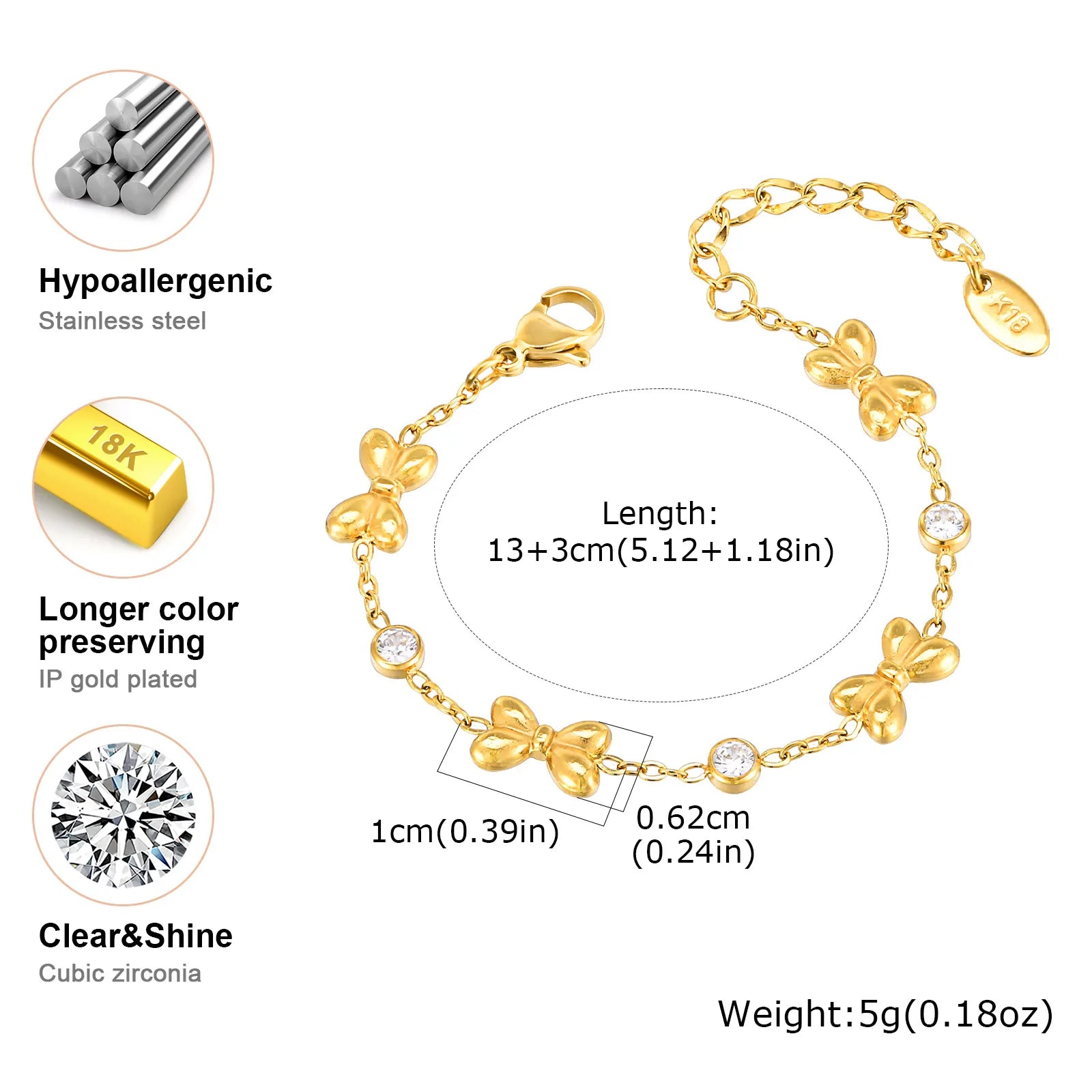 Children's Stainless Steel Bracelet for Girls, Cute Style Jewelry for Everyday Use