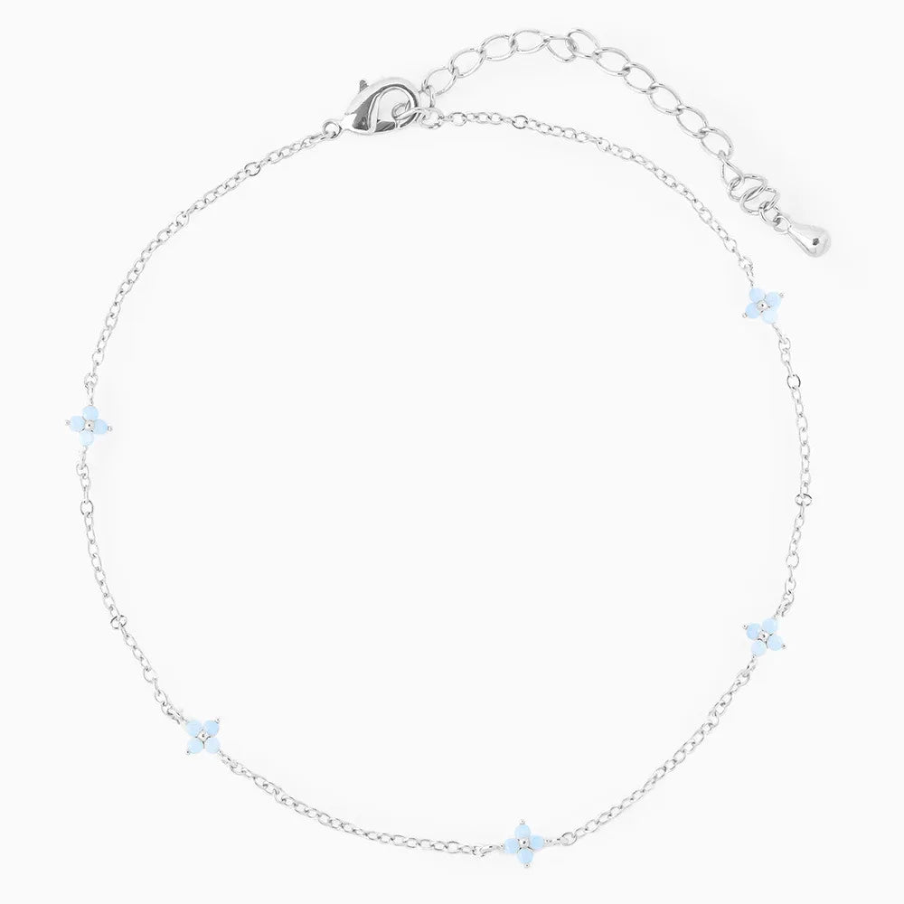 Crystal Flower Stainless Steel Bracelet and Necklace – Elegant Women’s Jewelry Gif