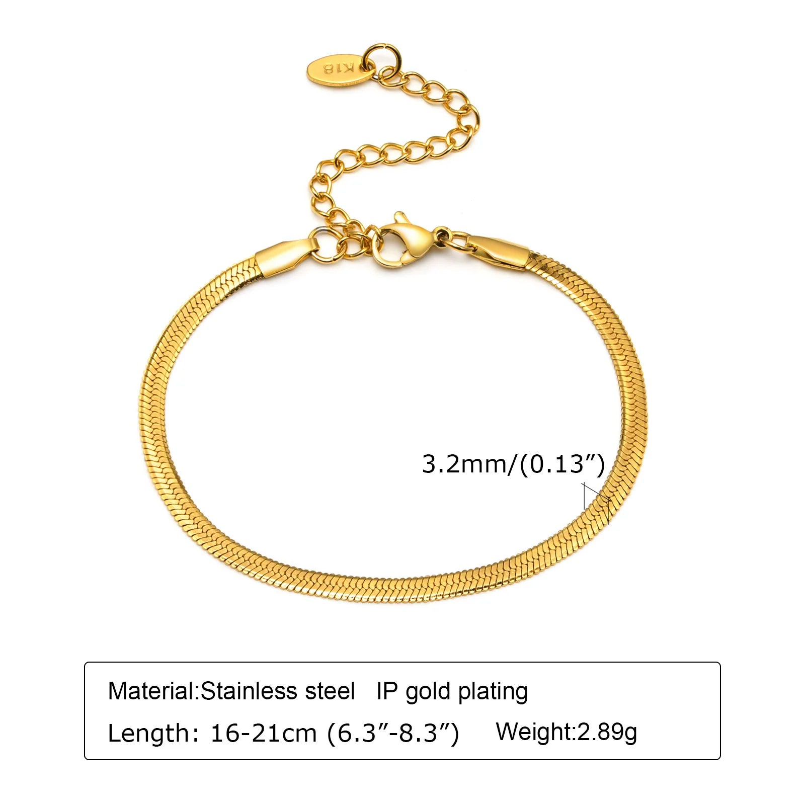 Luxury Gold Plated Herringbone Bracelet – Elegant Stackable Jewelry for Women
