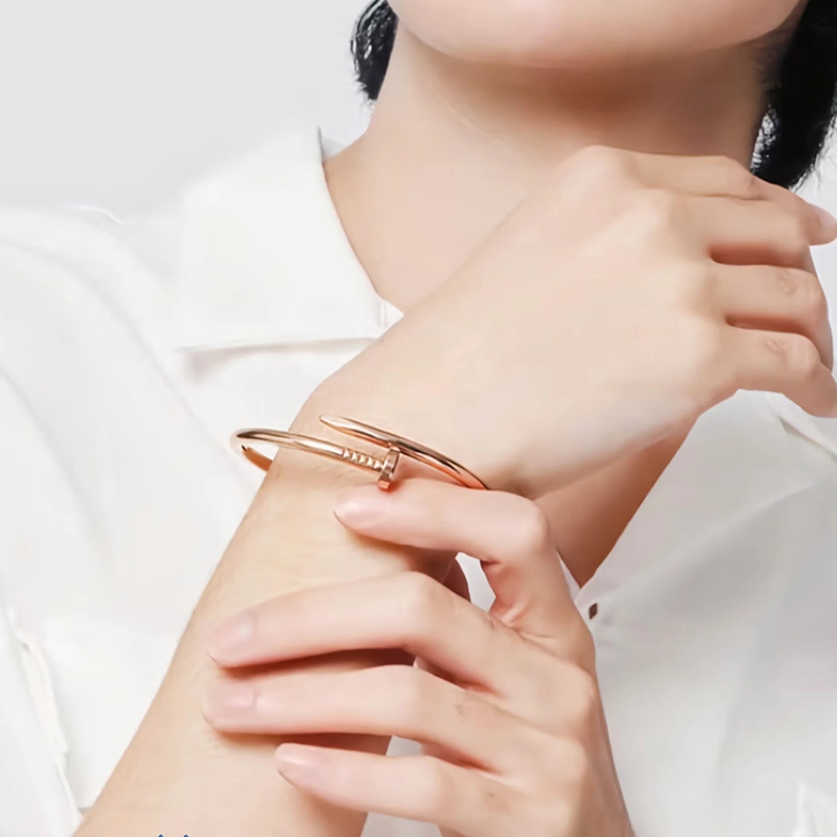 Women’s Nail Design Bracelet – Chic Stainless Steel Accessory