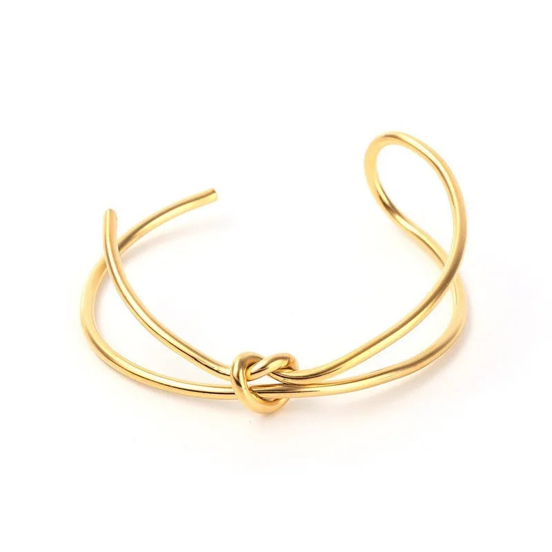 Gothic Woven Twist Stainless Steel Bracelet – Fashion Statement for Men & Women