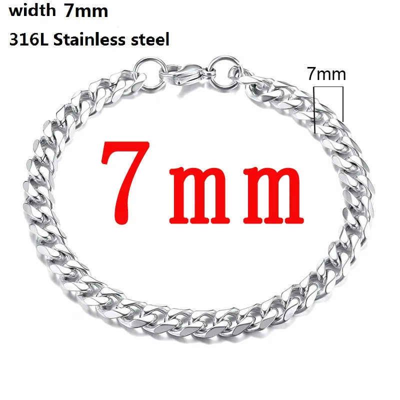 Unisex Cuban & Figaro Chain Bracelet – Stainless Steel Jewelry