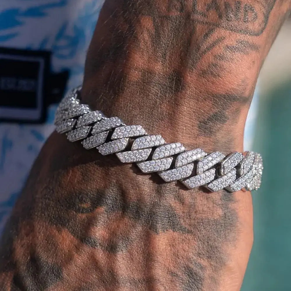 Miami Cuban Rhinestone Bracelet – Bold 14MM Jewelry Gift for Him & Her