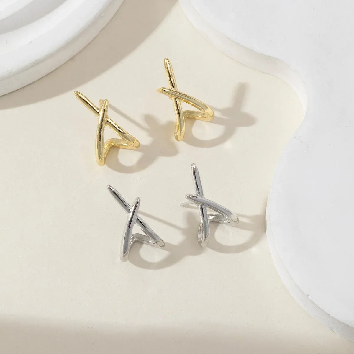 LATS Dainty Gold Cross Earrings – Simple & Stylish Jewelry for Women