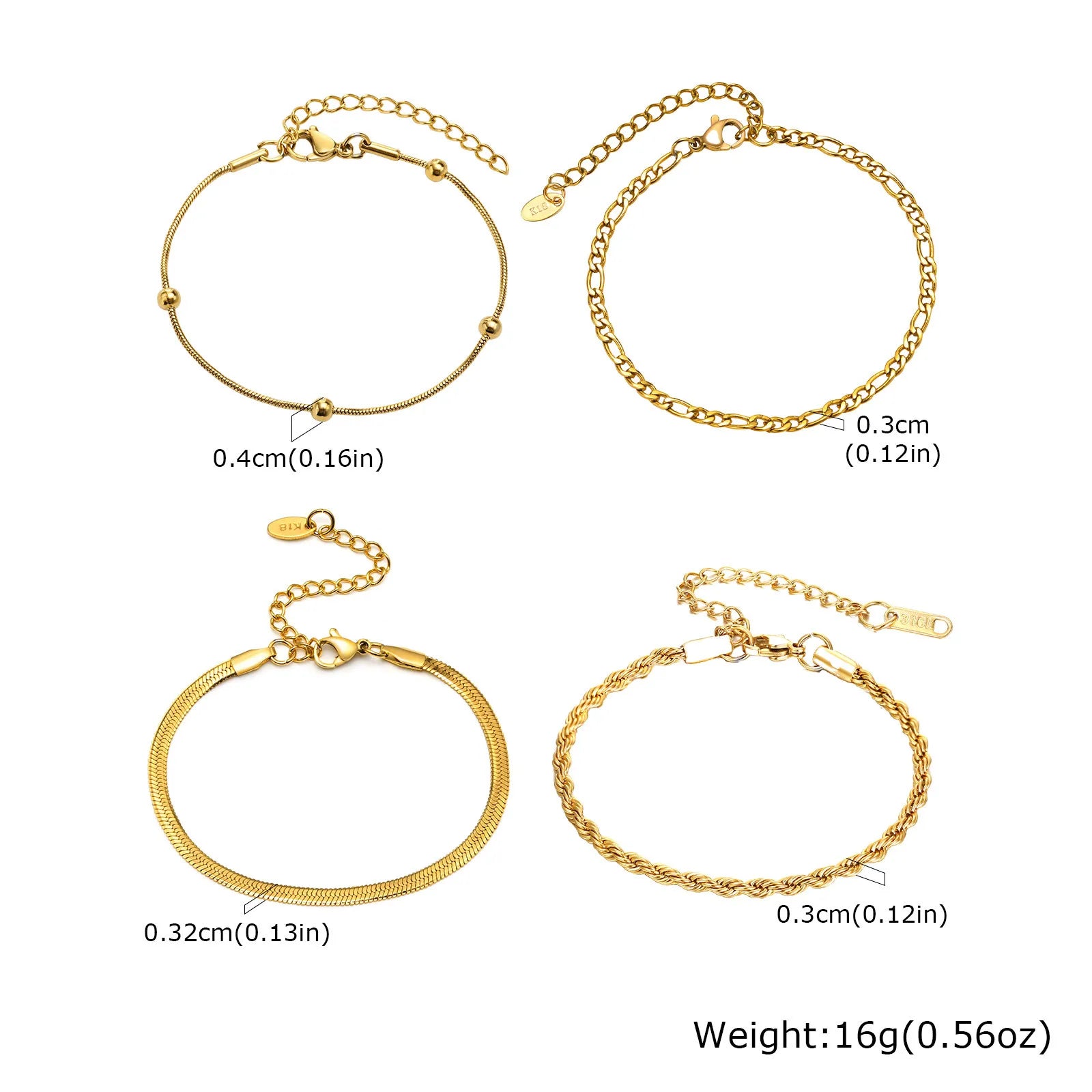 Luxury Gold Plated Herringbone Bracelet – Elegant Stackable Jewelry for Women