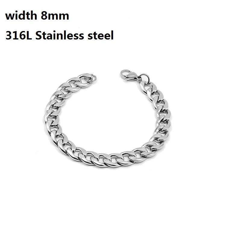 Unisex Cuban & Figaro Chain Bracelet – Stainless Steel Jewelry