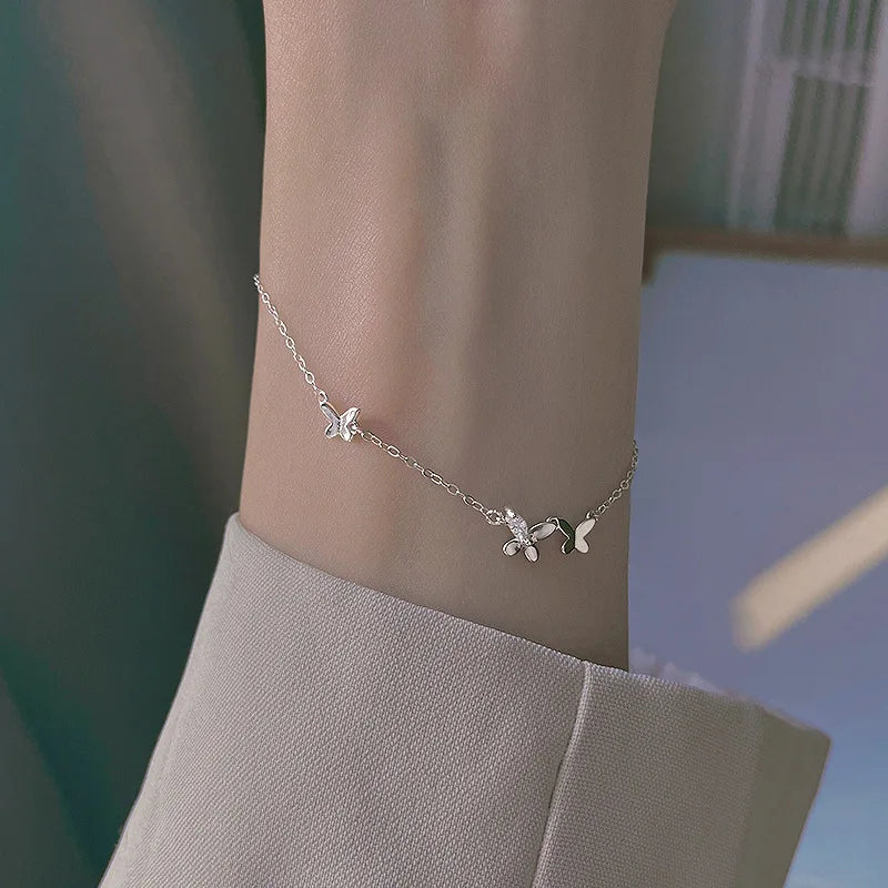 Crystal Flower Stainless Steel Bracelet and Necklace – Elegant Women’s Jewelry Gif