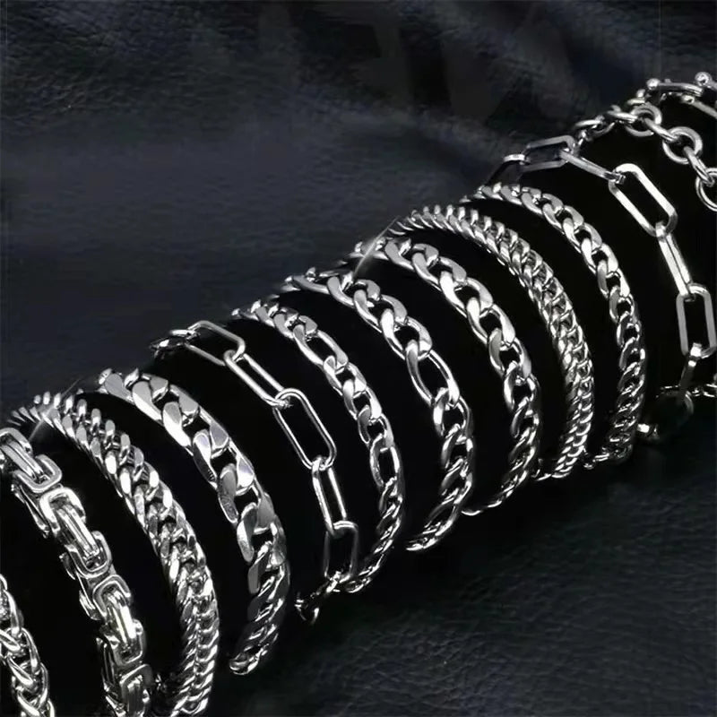 Unisex Cuban & Figaro Chain Bracelet – Stainless Steel Jewelry