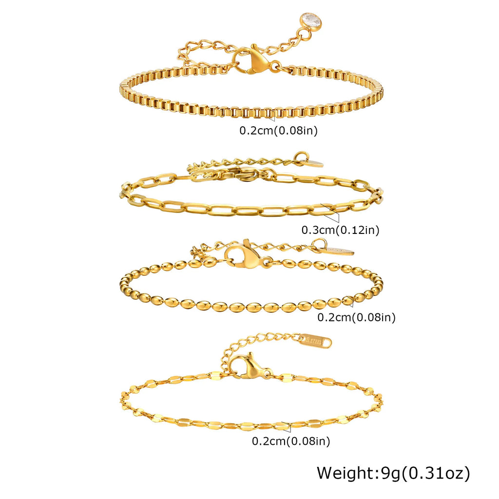 Luxury Gold Plated Herringbone Bracelet – Elegant Stackable Jewelry for Women