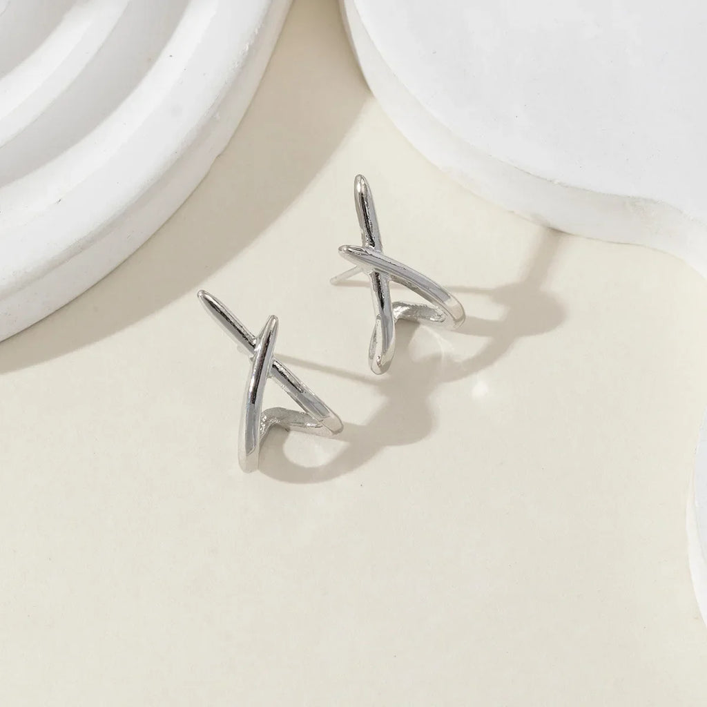 LATS Dainty Gold Cross Earrings – Simple & Stylish Jewelry for Women