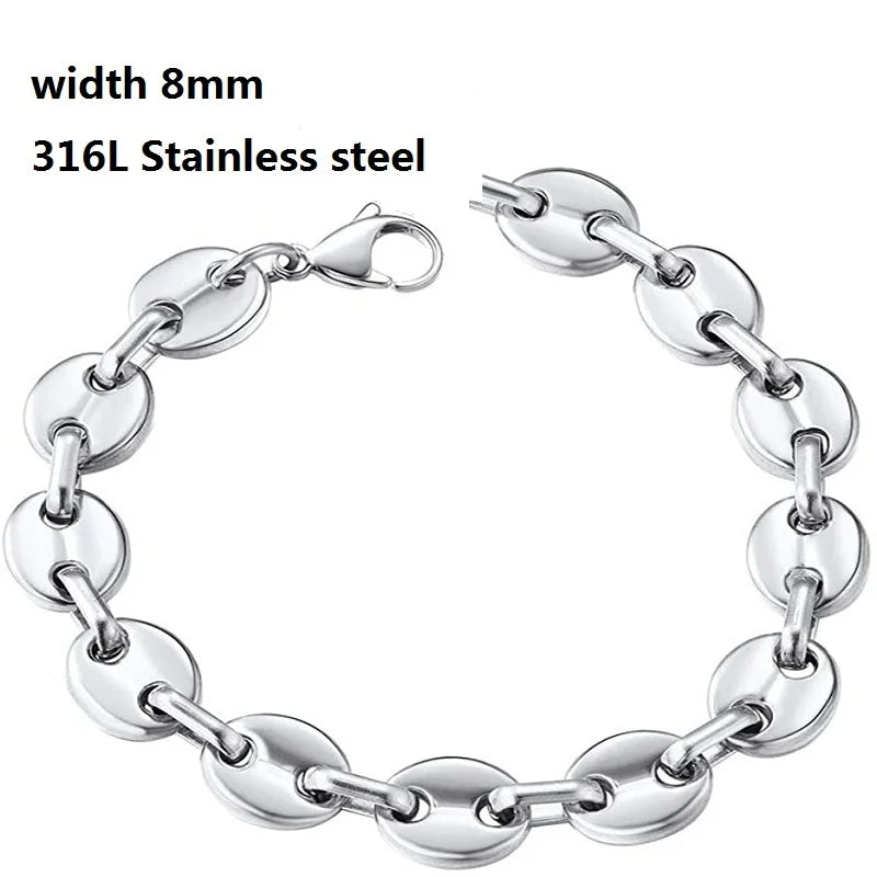 Unisex Cuban & Figaro Chain Bracelet – Stainless Steel Jewelry