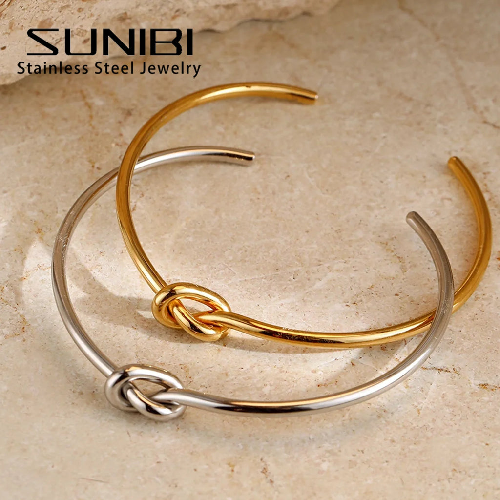 Gothic Woven Twist Stainless Steel Bracelet – Fashion Statement for Men & Women
