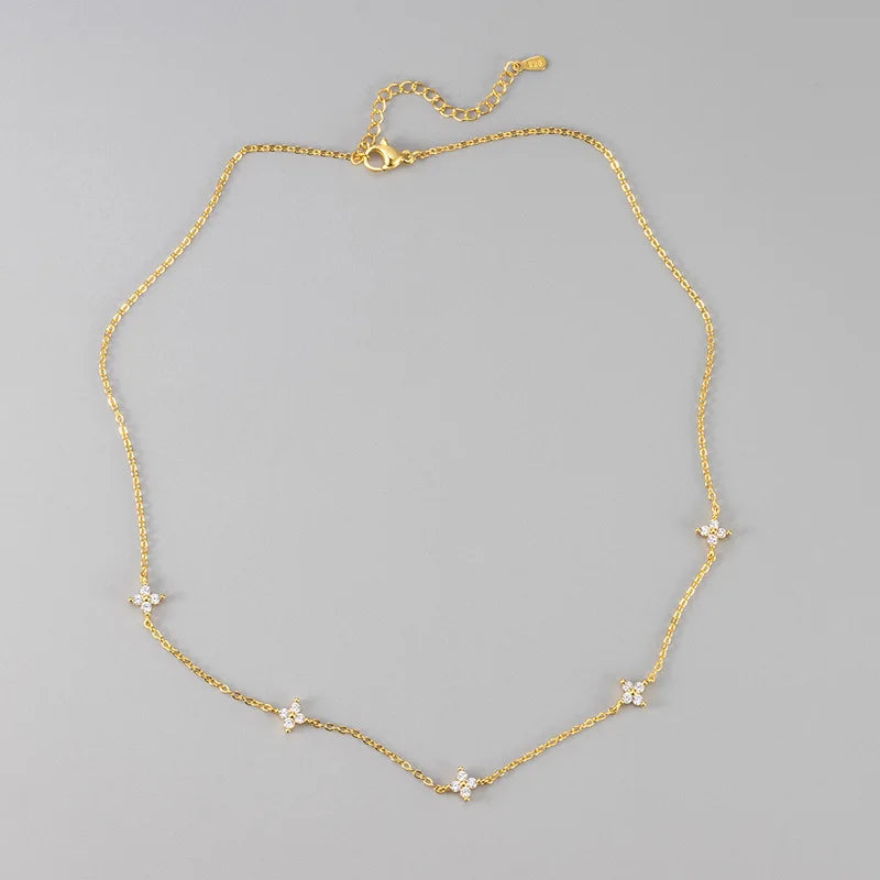 Crystal Flower Stainless Steel Bracelet and Necklace – Elegant Women’s Jewelry Gif