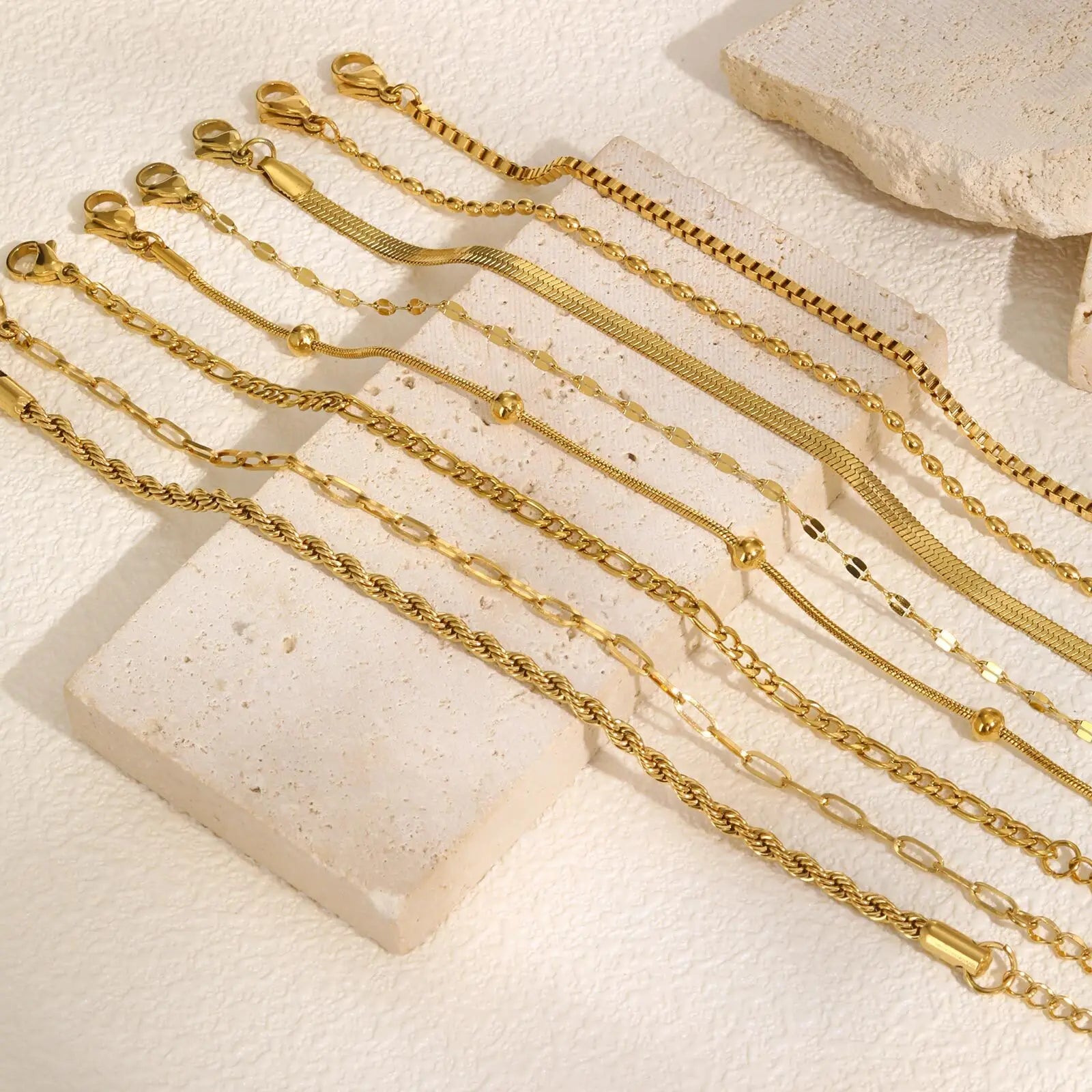 Luxury Gold Plated Herringbone Bracelet – Elegant Stackable Jewelry for Women