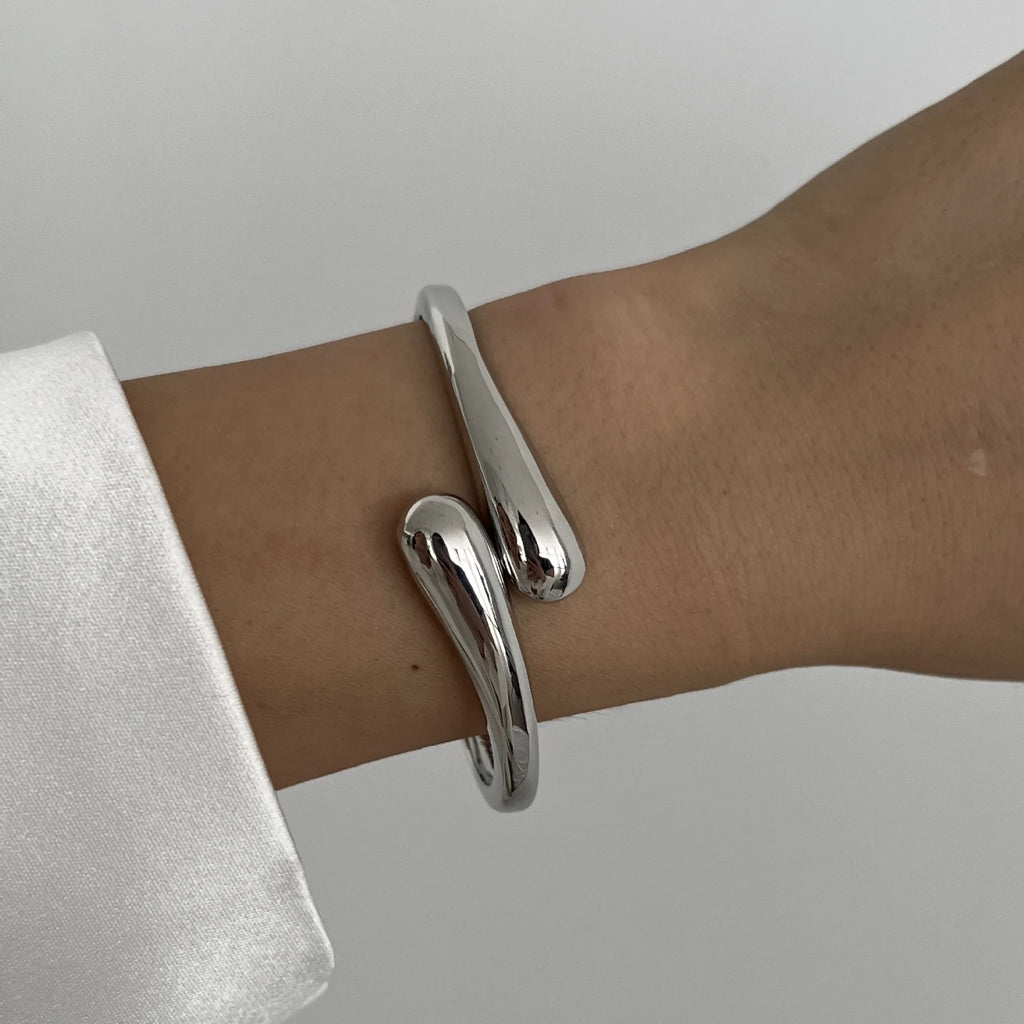 Geometric Metal Cuff – Vintage Gold & Silver Bangles