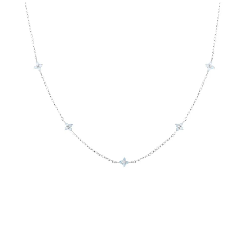 Crystal Flower Stainless Steel Bracelet and Necklace – Elegant Women’s Jewelry Gif