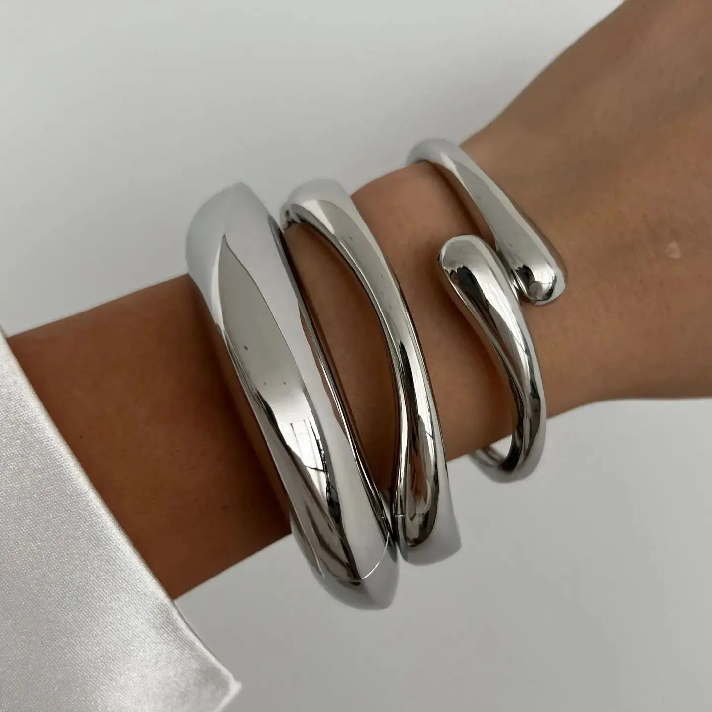 Geometric Metal Cuff – Vintage Gold & Silver Bangles