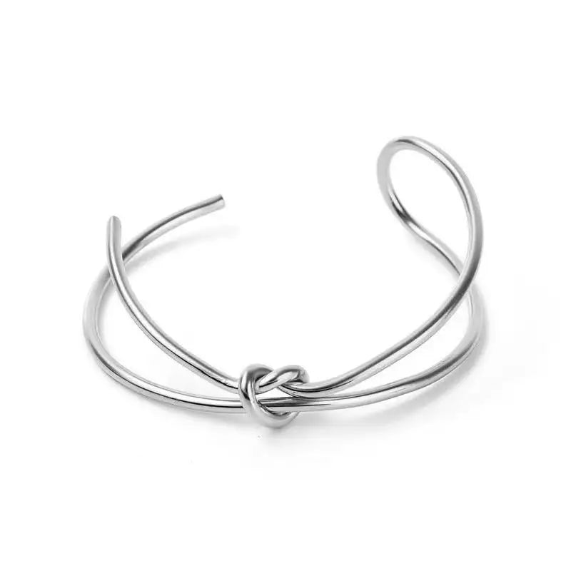 Gothic Woven Twist Stainless Steel Bracelet – Fashion Statement for Men & Women