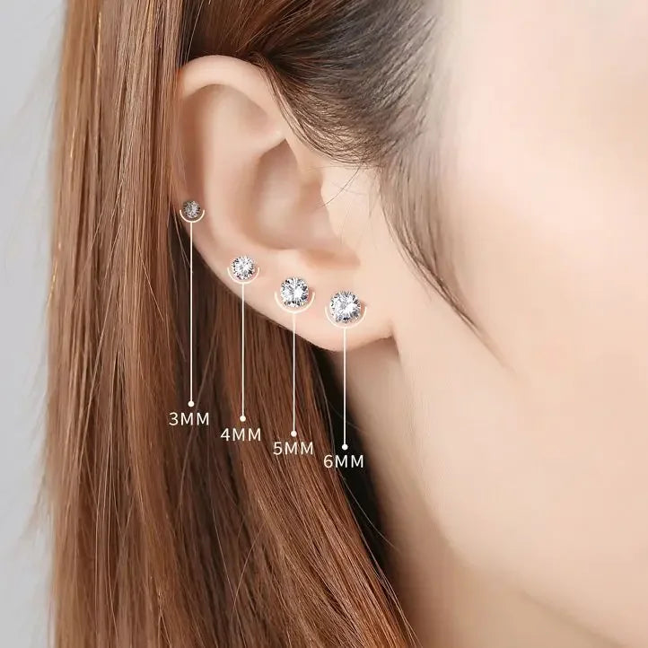 100% Real Silver 925 Jewelry for Women, Fashion with Small Pieces with Clear CZ Crystal.